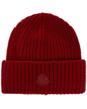 Moncler Accessoires ,Rood ,Wol Wolmuts Met Logo