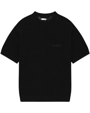 Amiri Crochet Mesh T-Shirt - Zwart