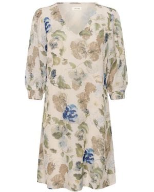 Cream Short Dresses - Natural