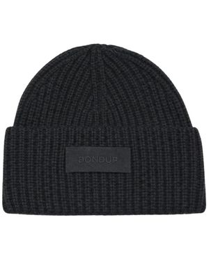 Dondup Logo-Patch Rippstrick-Mütze - Schwarz