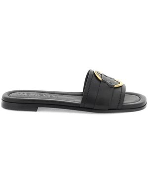 Moncler Leren Bell Slippers - Zwart