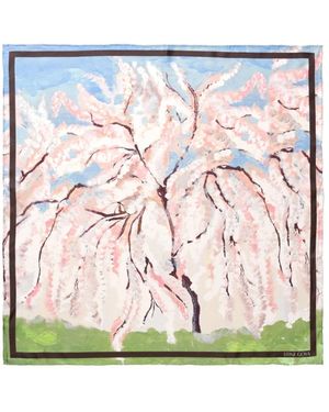 Stine Goya Kleiner Schal Kirschblüte - Rot