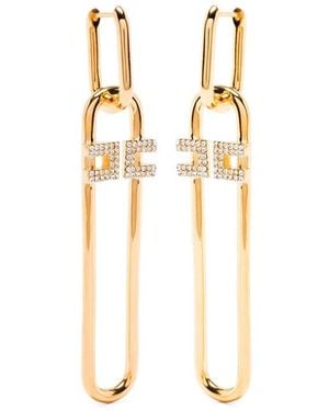 Elisabetta Franchi Rhinestone Earrings - Metallic