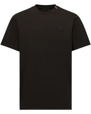 Moncler Katoenen T-Shirt Met Logo - Zwart