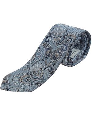 Etro Jacquard Paisley Stropdas - Blauw