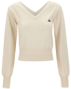 Vivienne Westwood V-Neck Knitwear - Blanco