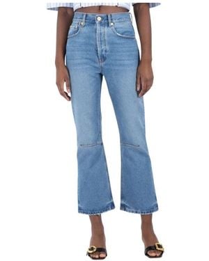 Jacquemus Hochtaillierte ausgestellte cropped jeans - Blau