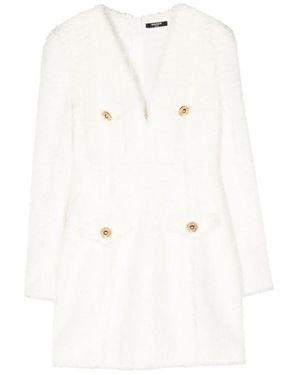 Balmain Tweed Mini Dress - White