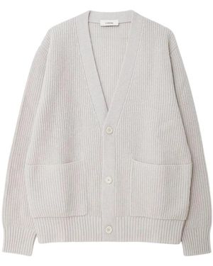 Lardini Rippstrick-Strickjacke Mit Aufgesetzten Taschen - Grau
