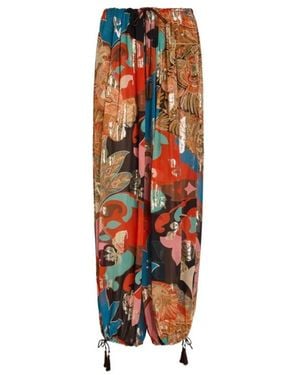Etro Wijde Broek Met Kwastjes - Rood