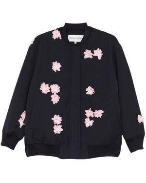 Stine Goya Jacke Mit Floralen Applikationen - Blau