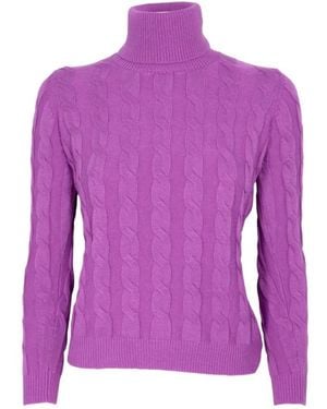 Cashmere Company Turtlenecks - Purple