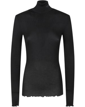 Prada Truien & Vesten ,Zwart ,Ribbed Knit Turtleneck Top