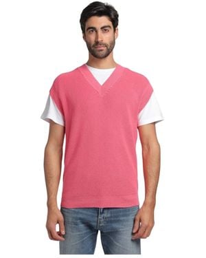 Amaranto Sleeveless Jumpers - Red