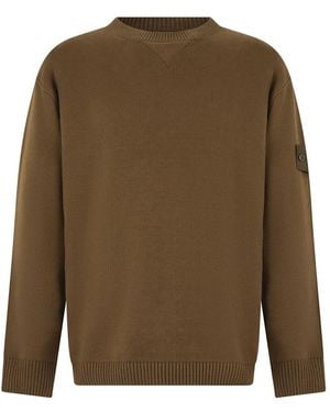 Stone Island Truien & Vesten ,Bruin ,Katoen Regular-Fit Crewneck Jumper - Groen