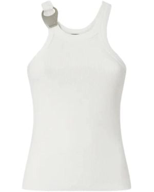 Pinko Sleeveless Tops - White