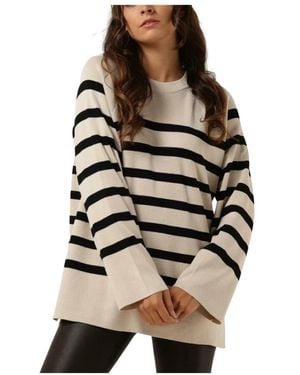 Object Beiger Stricktop Für Damen - Schwarz