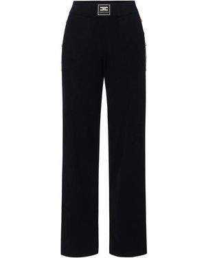 Elisabetta Franchi Wide Trousers - Black