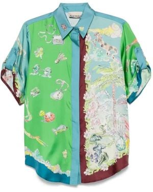 ALÉMAIS Zijden Shirt - Groen