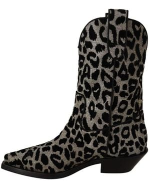 Dolce & Gabbana Schoenen ,Zwart ,Leer Prachtige Cowboylaarzen