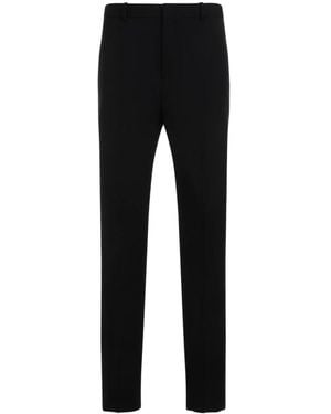 Saint Laurent Sophisticated Wool And Silk Blend Trousers - Black