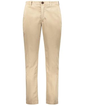 Moorer Broeken ,Katoen Slim Fit Katoenen Broek - Naturel