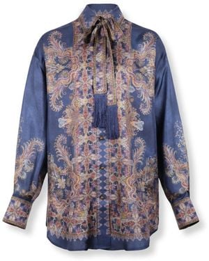 Zimmermann Overhemden ,Veelkleurig ,Valiant Relaxed Shirt - Blauw