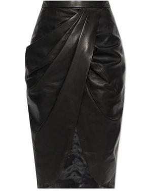 Balmain Leather Skirts - Negro