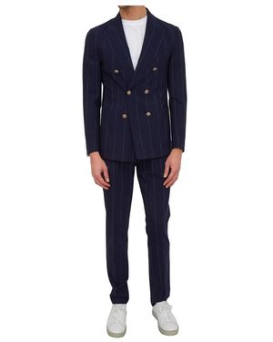 Eleventy Single Breasted Suits - Blue