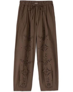 Oltre Straight Trousers - Marrón