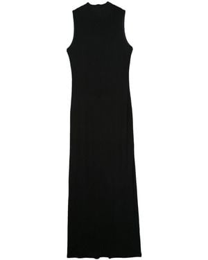 Gauchère Ärmelloses Rippstrickkleid - Schwarz