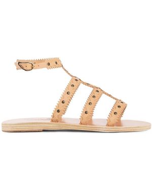 Ancient Greek Sandals Ricrac Ledersandalen Mit Bronzenen Nieten - Mettallic