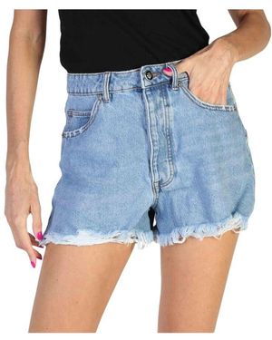 RICHMOND Baumwoll logo detail shorts - Blau