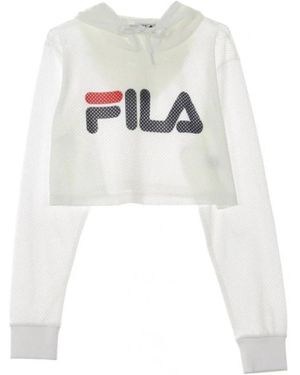 Fila Hoodies & Sweatvesten ,Wit ,Kort Lichtgewicht Hoodie Met Hoodie