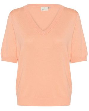 Kaffe V-Neck Knitwear - Arancione