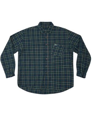 ERL Grünes Karo-Overshirt - Blau