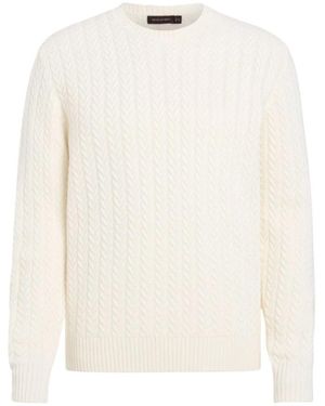 Oscar Jacobson Francesco Regular Fit Rundhals-Baumwollpullover - Weiß