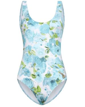 Chloé Badmode ,Veelkleurig ,Aqua Bloemenprint One-Piece Badpak - Blauw