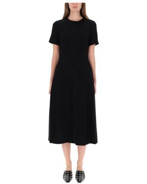 Theory Kleedjes ,Zwart ,Ss Flare Midi Dr