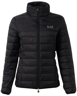 EA7 Jassen ,Zwart ,Polyester Pufferjack Met Ritssluiting