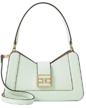 Elisabetta Franchi Borsa trapezoidale menta con chiusura a bottone - Verde