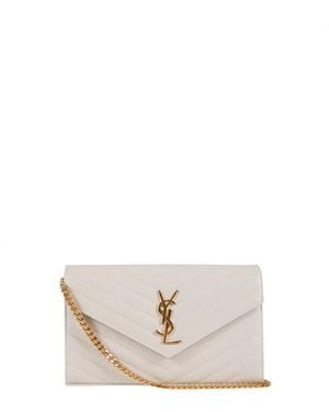 Saint Laurent Monogram Chain Wallet - Wit