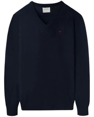Silbon V-Neck Knitwear - Blu