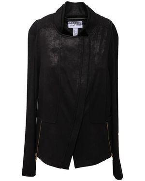 Joseph Ribkoff Jassen ,Zwart ,Suède Tissue Suede-Effect Jacket