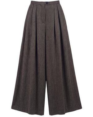 SOLOTRE Broeken ,Bruin ,Wijde Broek - Grijs