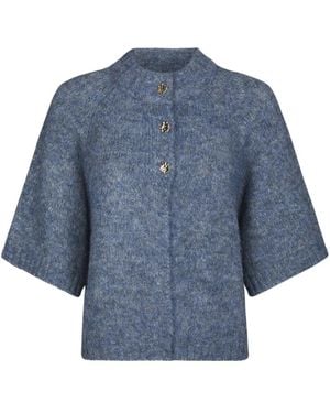 Neo Noir Benuta Fluffy Strick Cardigan - Blau
