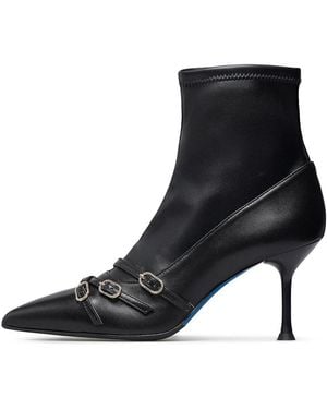 Loriblu Straped Nappa Leder-Stiefeletten - Schwarz