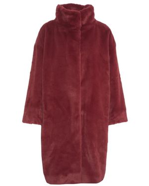 Herno Faux Fur Mantel - Rot