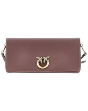 Pinko Tassen ,Bruin ,Katoen Love Click Soft Clutch - Paars