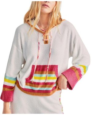LoveShackFancy Gestreepte Hoodie Fenmore - Grijs